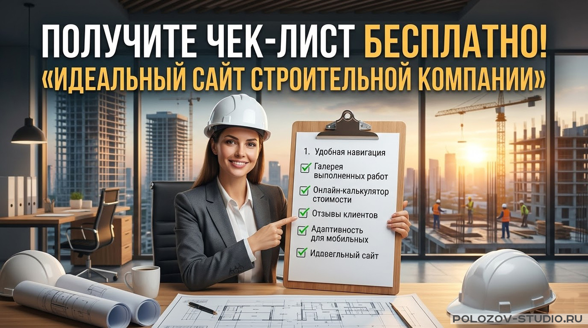Получите чек-лист «Идеальный сайт строительной компании» бесплатно.