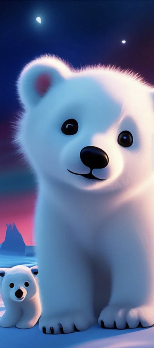 Медвежонок Умка с мамой - медведицей. Сгенерировано shedevrum.ai.картинка из открытых источников.