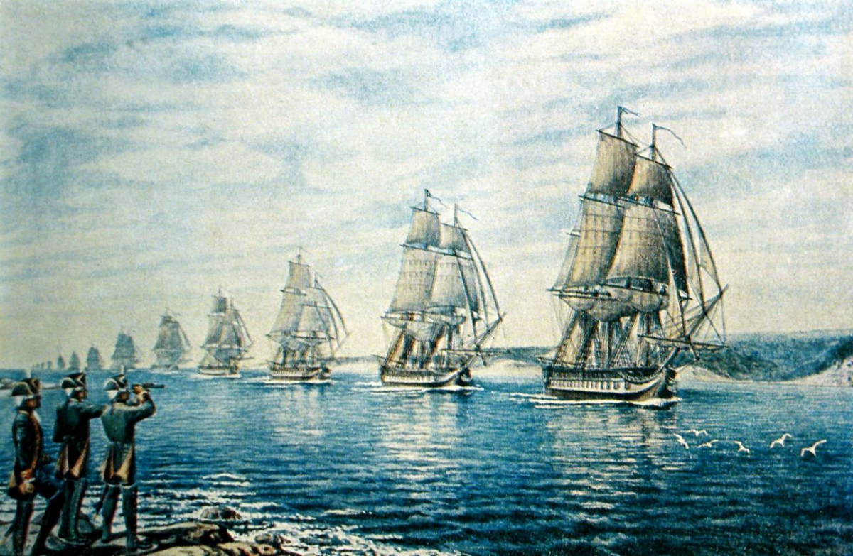 Вход эскадры Ф. Клокачева в Севастопольскую бухту 