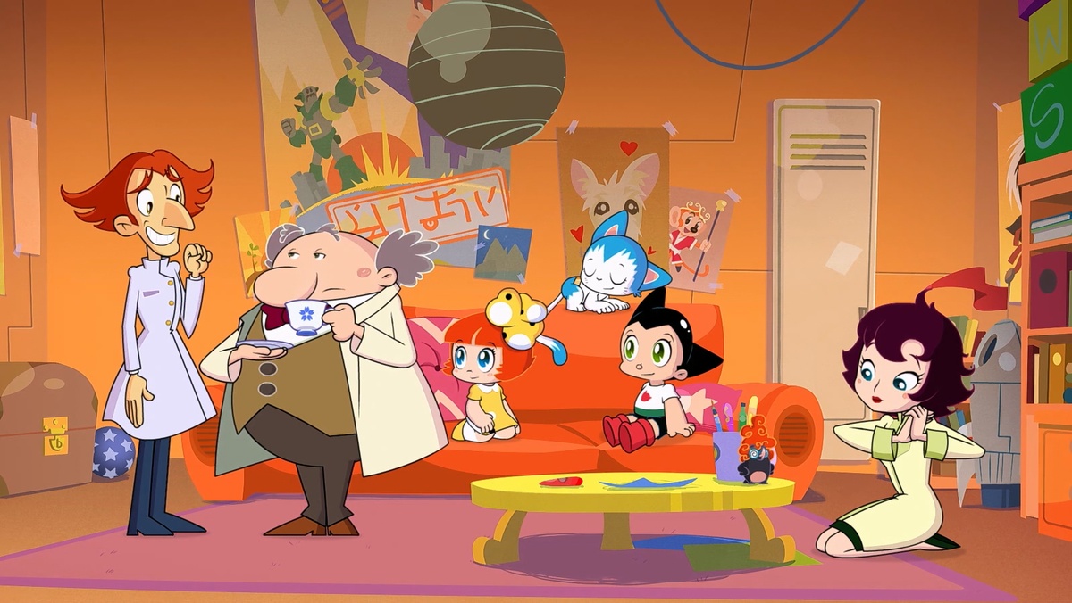 Кадр из 9-ой серии "Элементарно, мой дорогой Астро" (в Японии оно называется "Команда Атома - Детективы") 