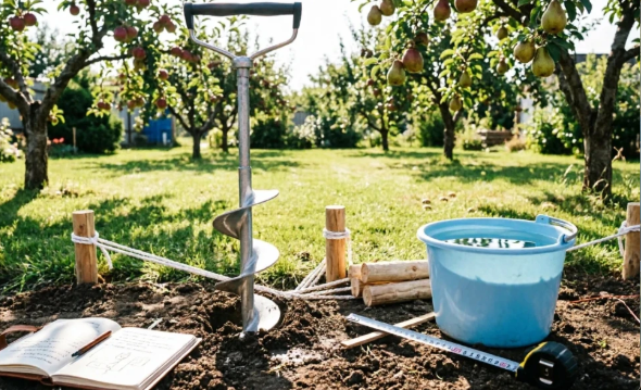 Для разведки применяй садовый бур и другие инструменты