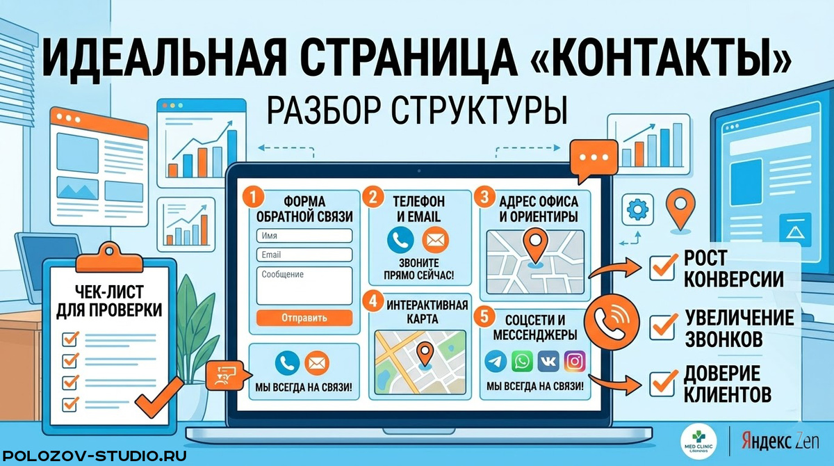 Разбор структуры идеальной страницы «Контакты».