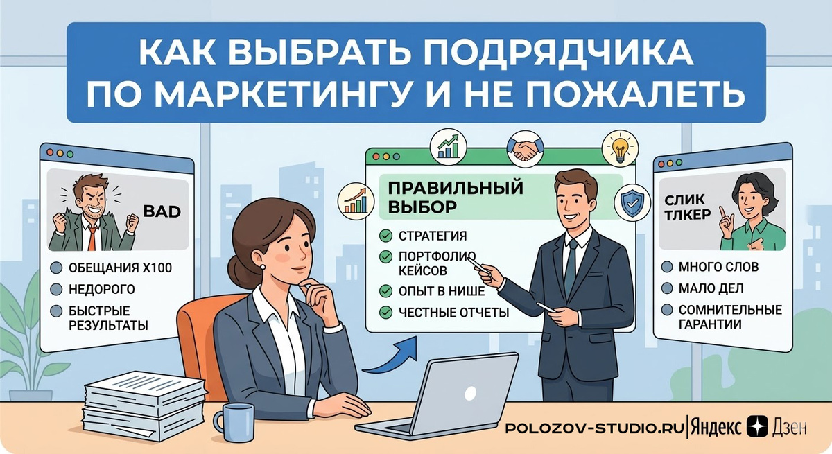 Как правильно выбрать подрядчика по маркетингу и не пожалеть.