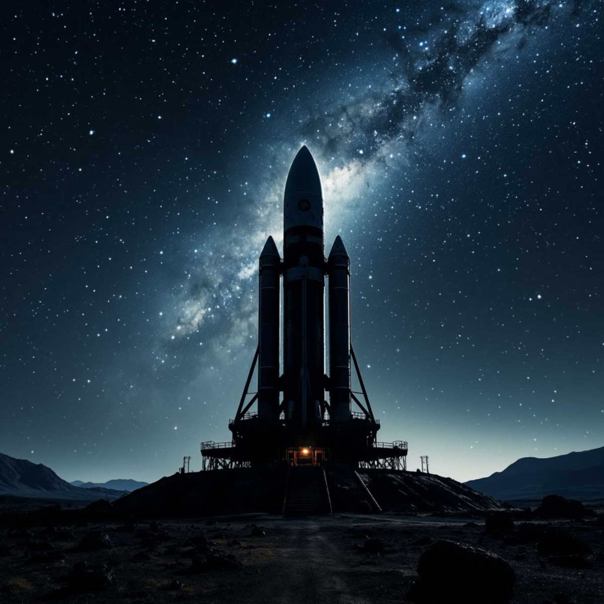 Обложка сингла «Космодром ночью»