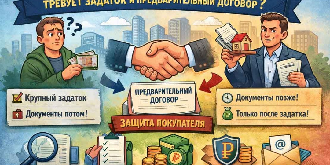Что делать покупателю, если продавец требует задаток и предварительный договор?
