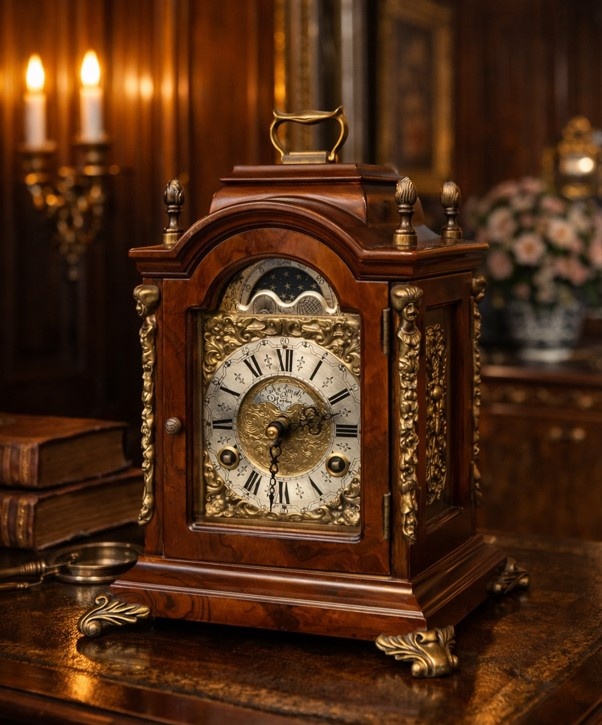 John Smith. Каретные классические настольные часы из дерева, латуни и бронзы