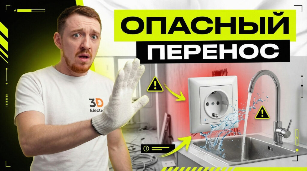    Штробление стены под новую розетку на кухне 3DElectro