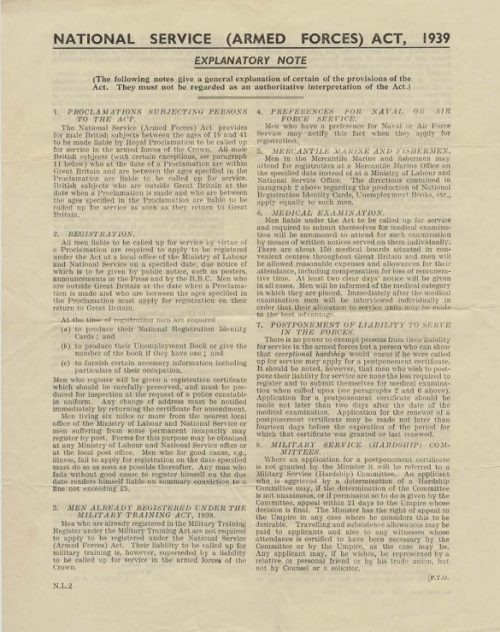 Страница из британского Закона о национальной службе. https://wwii.space/