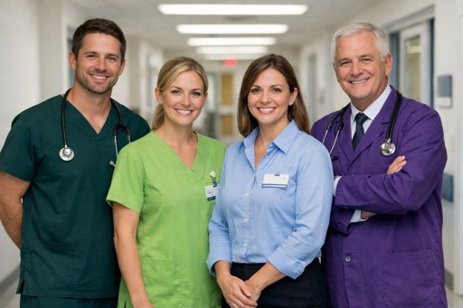 Новая цветовая палитра для работников медучреждения. Сгенерировано нейросетью. 