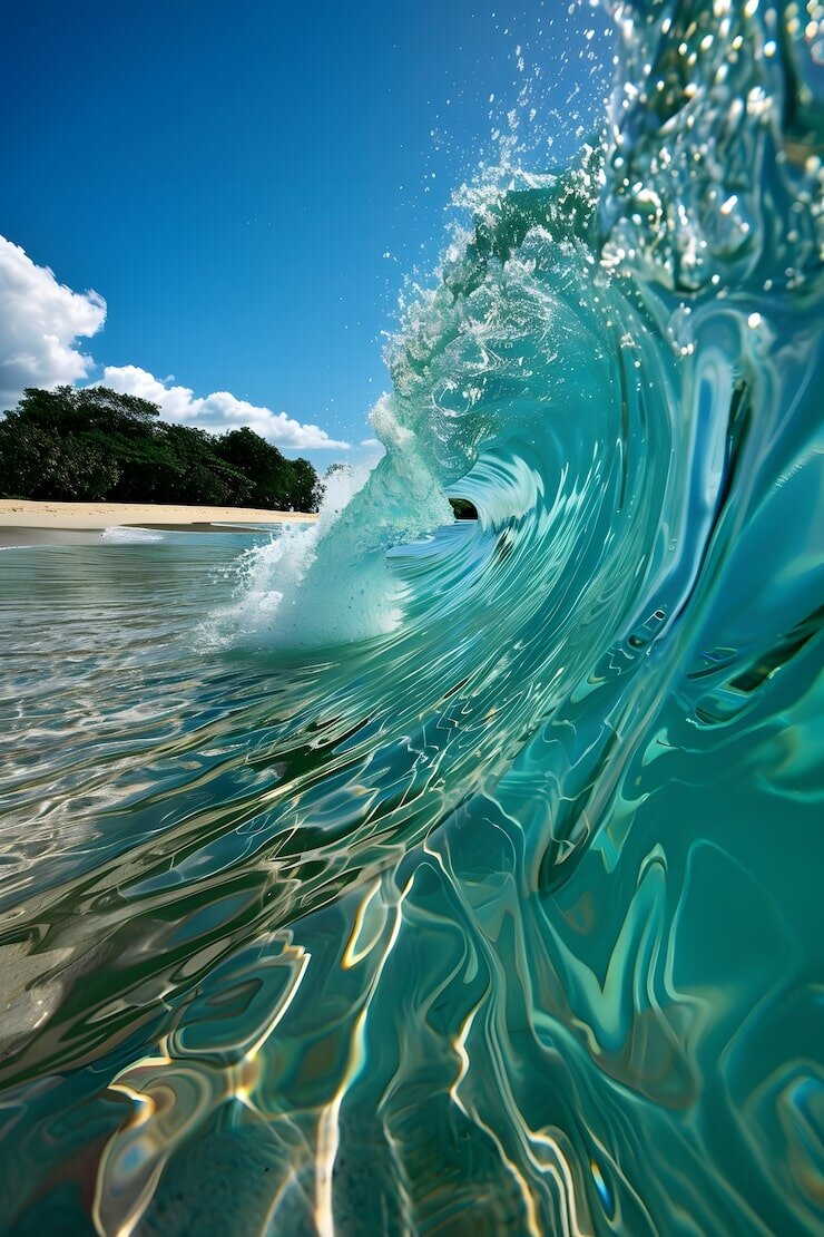 Волна накатила с полной силой и накрыла с головой. 
