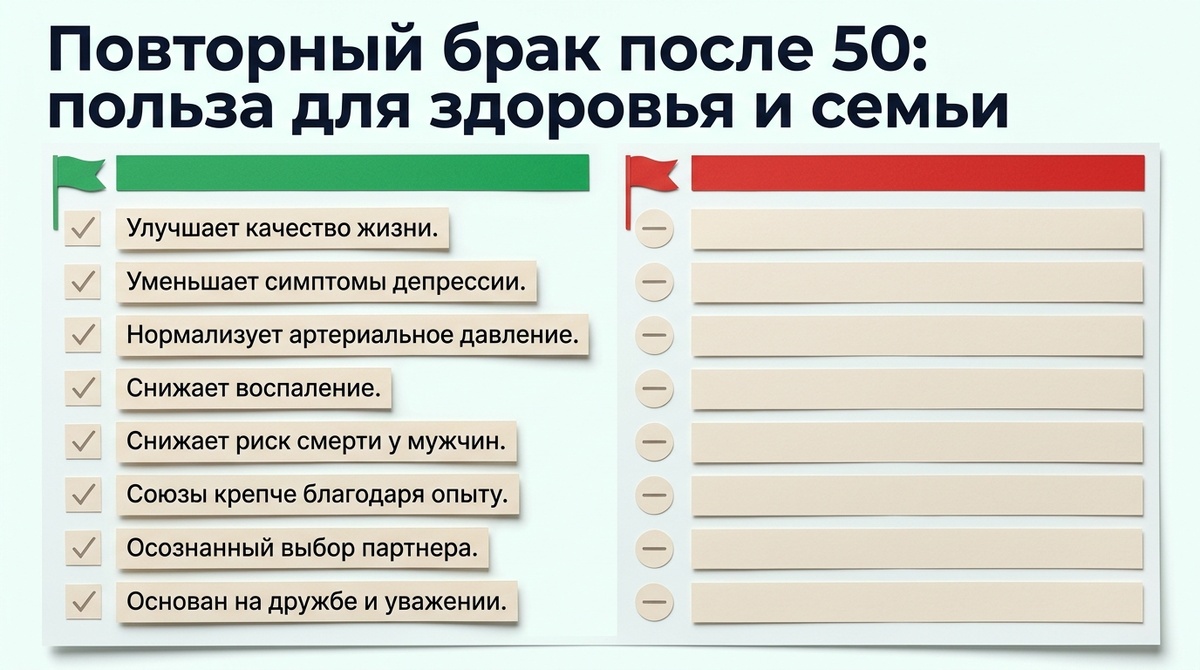 Новый брак после 50: польза для здоровья и семьи  📷
