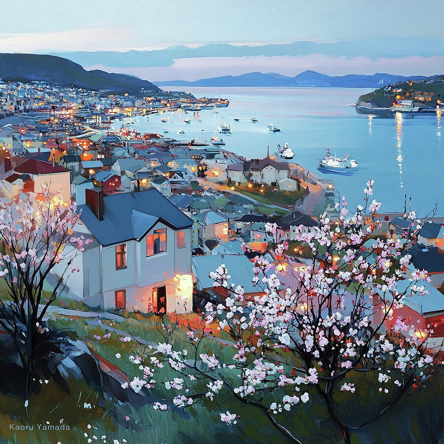 Сияющий городок на склоне холма. Источник: kaoru-creation.com