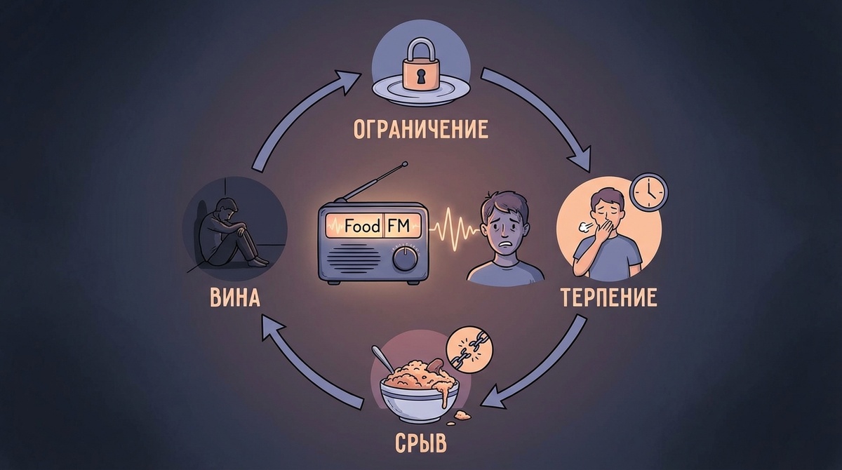 Навязчивые мысли о еде и срыв