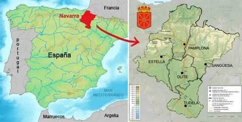 Наварра на карте Испании. Картинка из открытых источников