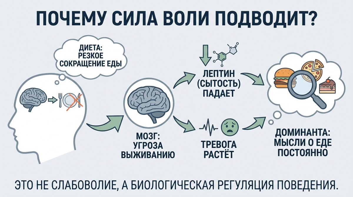 Почему сила воли при похудении подводит?