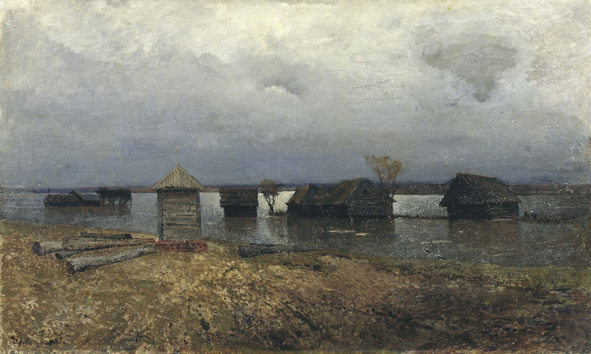 "Половодье", 1885 год. Холст, масло. 94 x 157 см. Национальный художественный музей Республики Беларусь, Минск