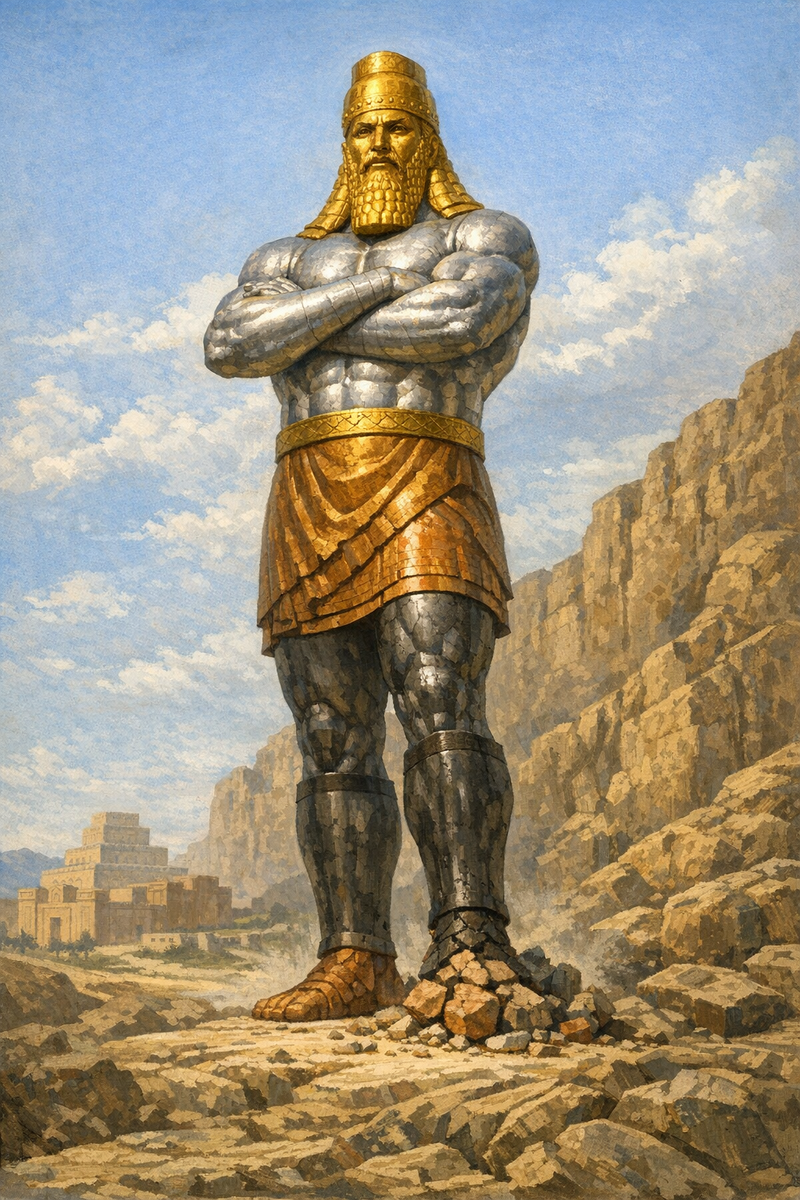 Тебе, царь, было такое видение: вот, какой-то большой истукан;...