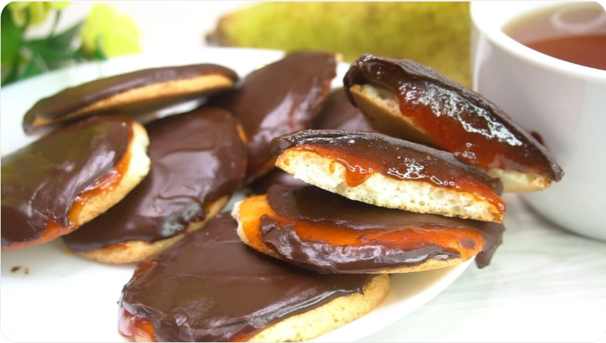 До чего же оно вкусное: Печенье с джемом «Причуда», готовится без весов...