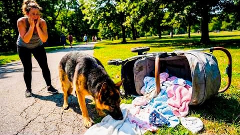 Собака уронила коляску с младенцем . Мать была в недоумение . А что произошло дальше тронуло всех до глубины души души