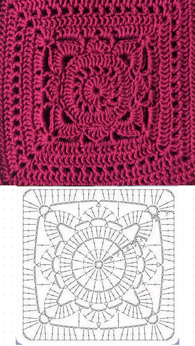 бабушкин квадрат крючком схема