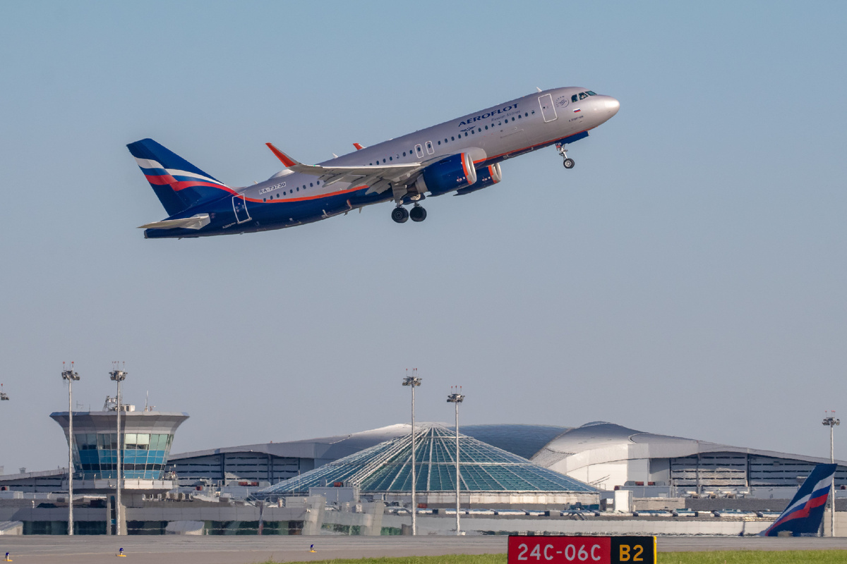 На взлете. Аэропорт Шереметьево. Фото: Аэрофлот