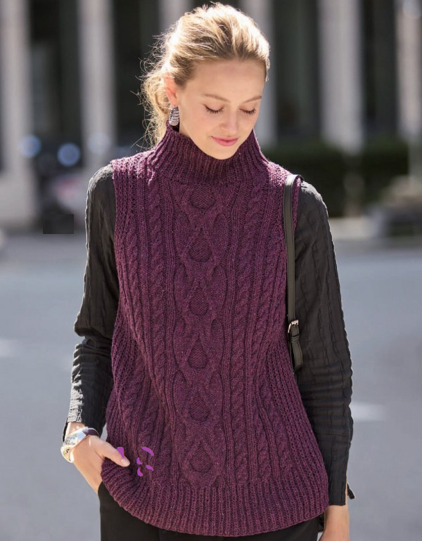 жилет спицами