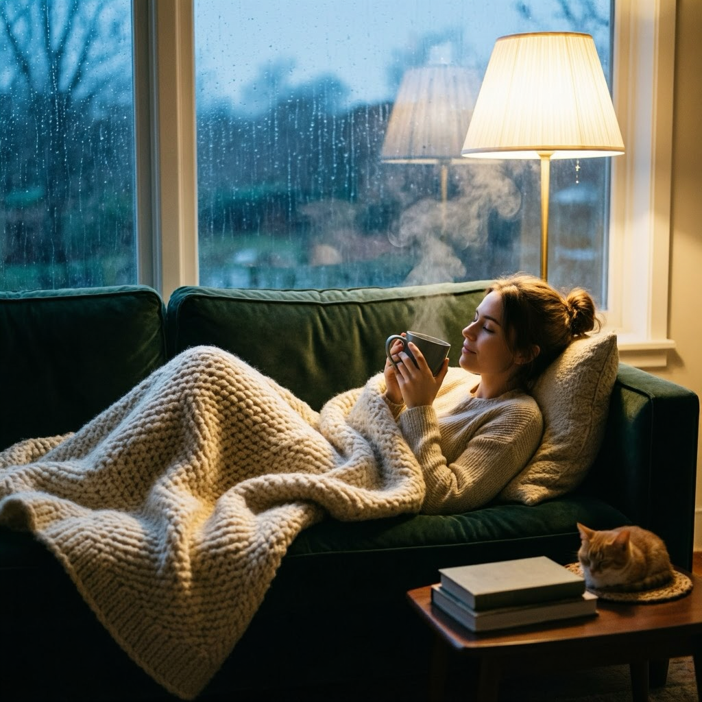 Вы когда-нибудь ловили себя на мысли, что просто сидите и смотрите в одну точку? Может быть, за окном идет дождь, вы укутались в плед, а в голове — приятная пустота.

И сразу же вслед за этим приходит другая мысль, липкая и тревожная:

«Вставай! Ты теряешь время. Надо было давно прочитать сто книг по саморазвитию, сходить на йогу, выучить испанский и пробежать марафон. А ты разлегся тут, как тюлень».

Знакомо?