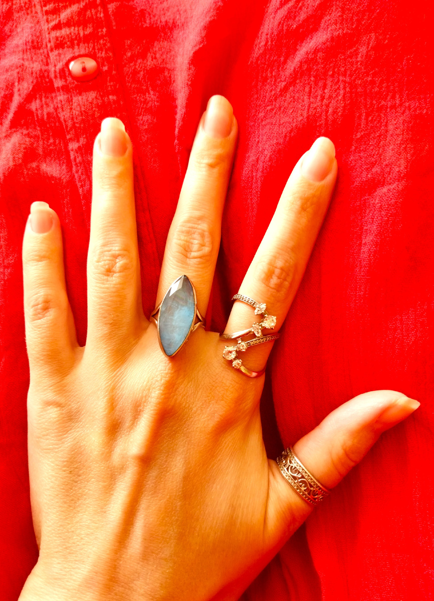 Аквамарин + фионитовые дорожки