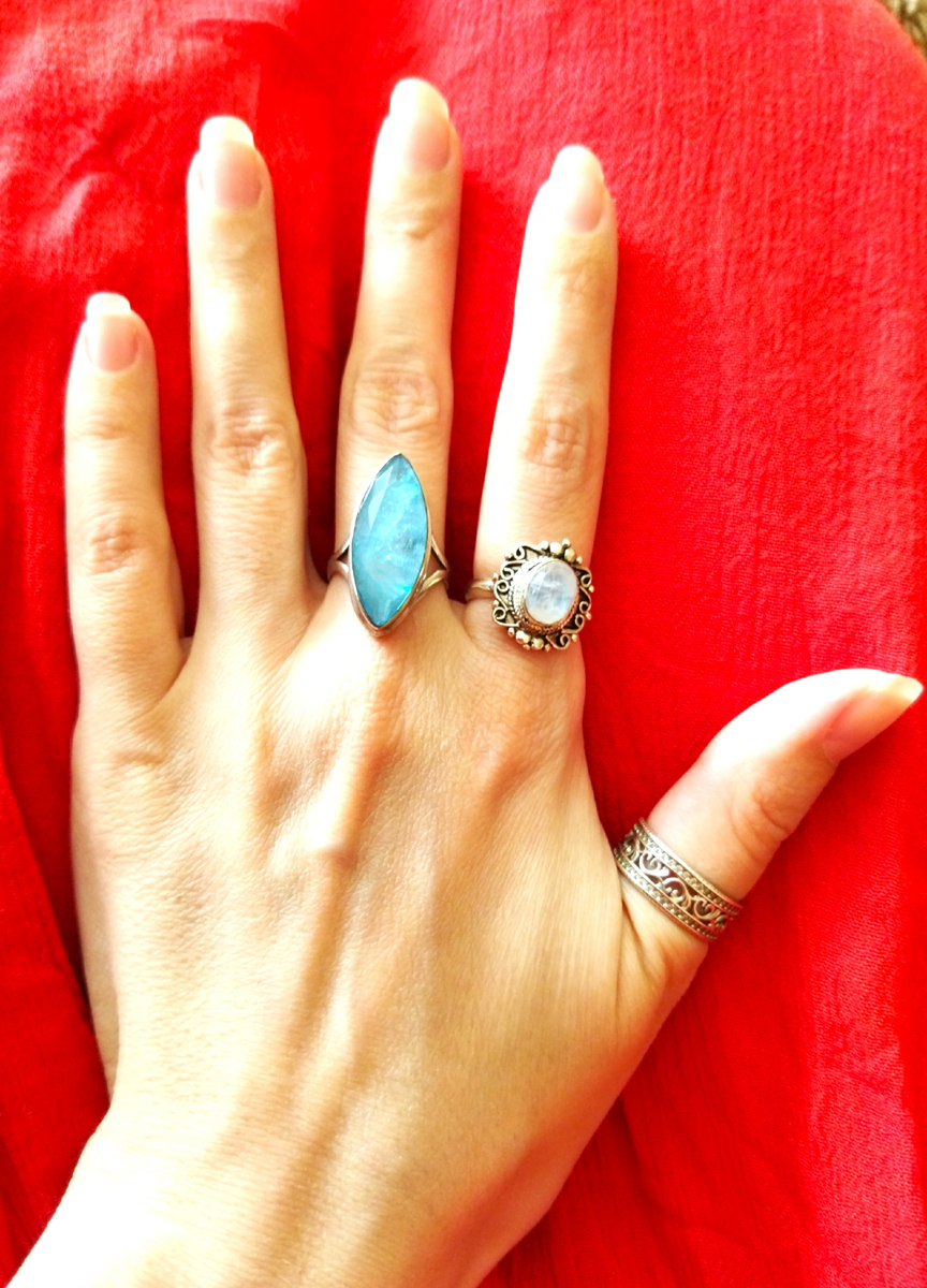 Аквамарин + лунный камень