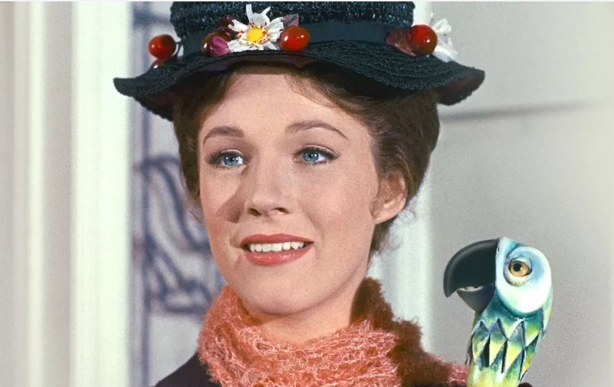 Кадр из х/ф "Мэри Поппинс" (США, 1964). В гл. роли - Джули Эндрюс 