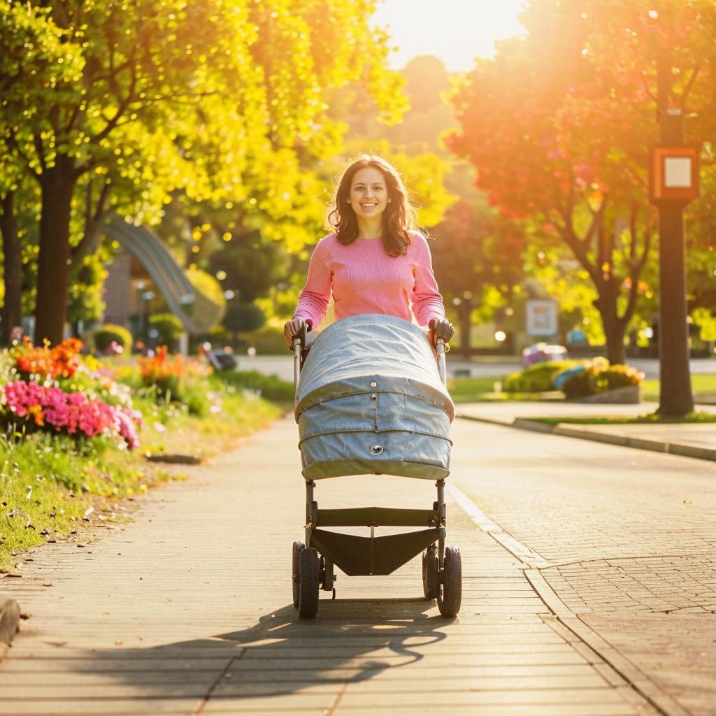 Изображение по запросу Девушка гуляет с коляской_Kandinsky 3.1.