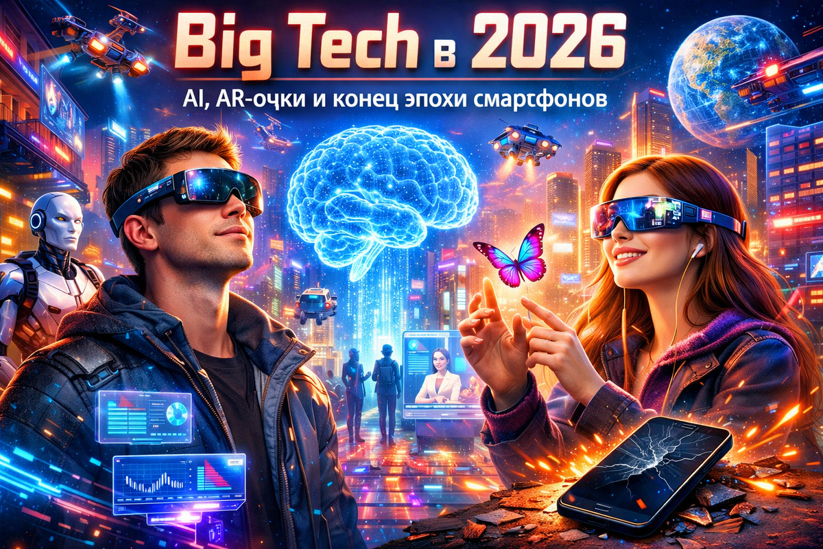 Big Tech в 2026: AI, AR-очки и конец эпохи смартфонов