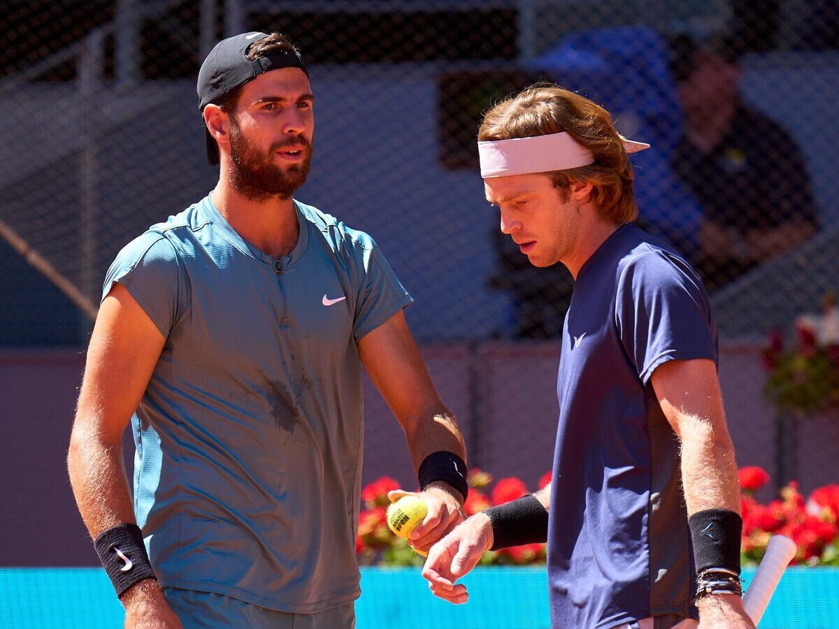    Российские теннисисты Карен Хачанов и Андрей Рублев | © пресс-служба Mutua Madrid Open