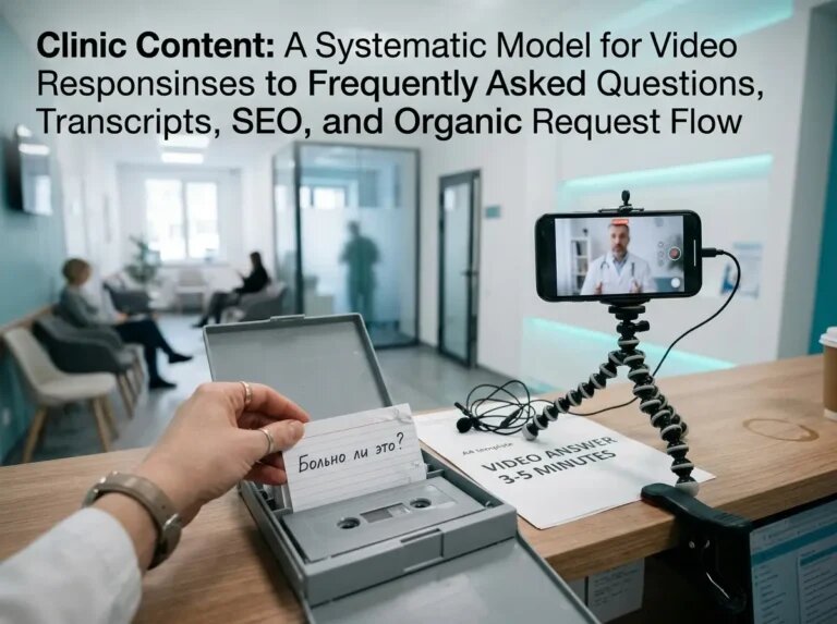    Вопрос из офлайна сразу становится видео‑ответом и частью контент‑схемы клиники. "Kontenium"