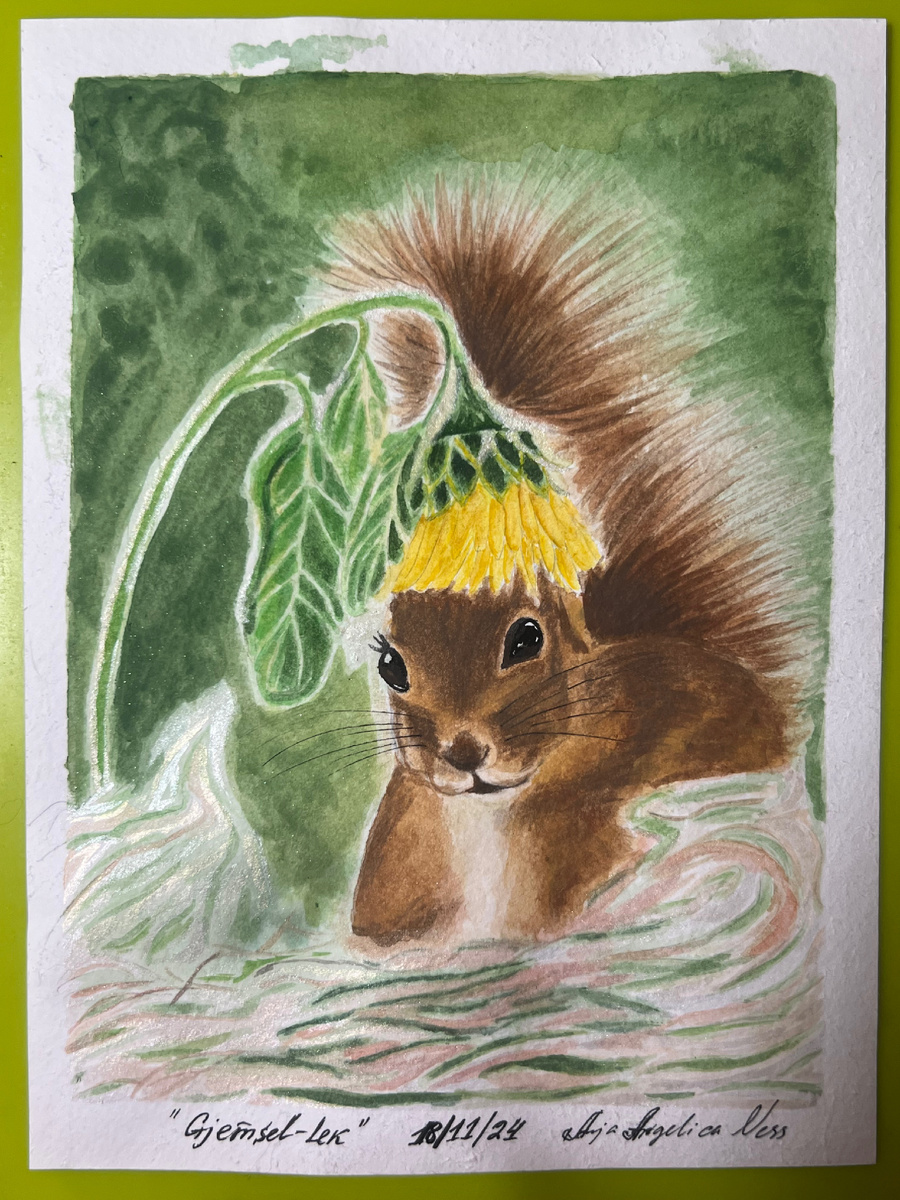 «Игра в прятки» 18х24, акварель 