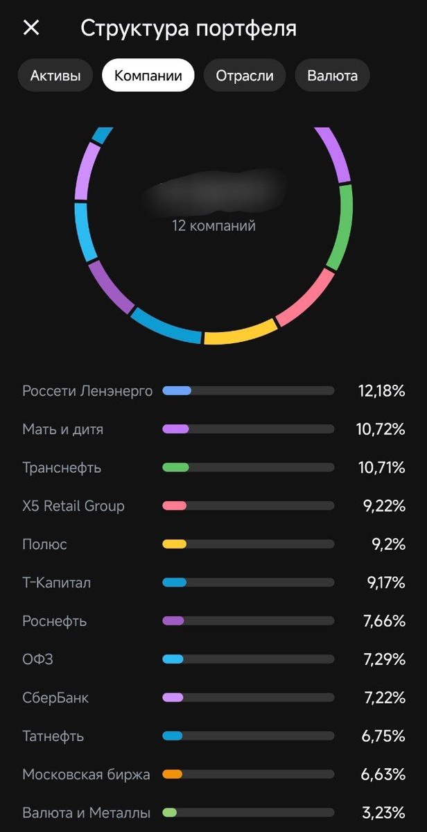 Мой портфель на текущий момент