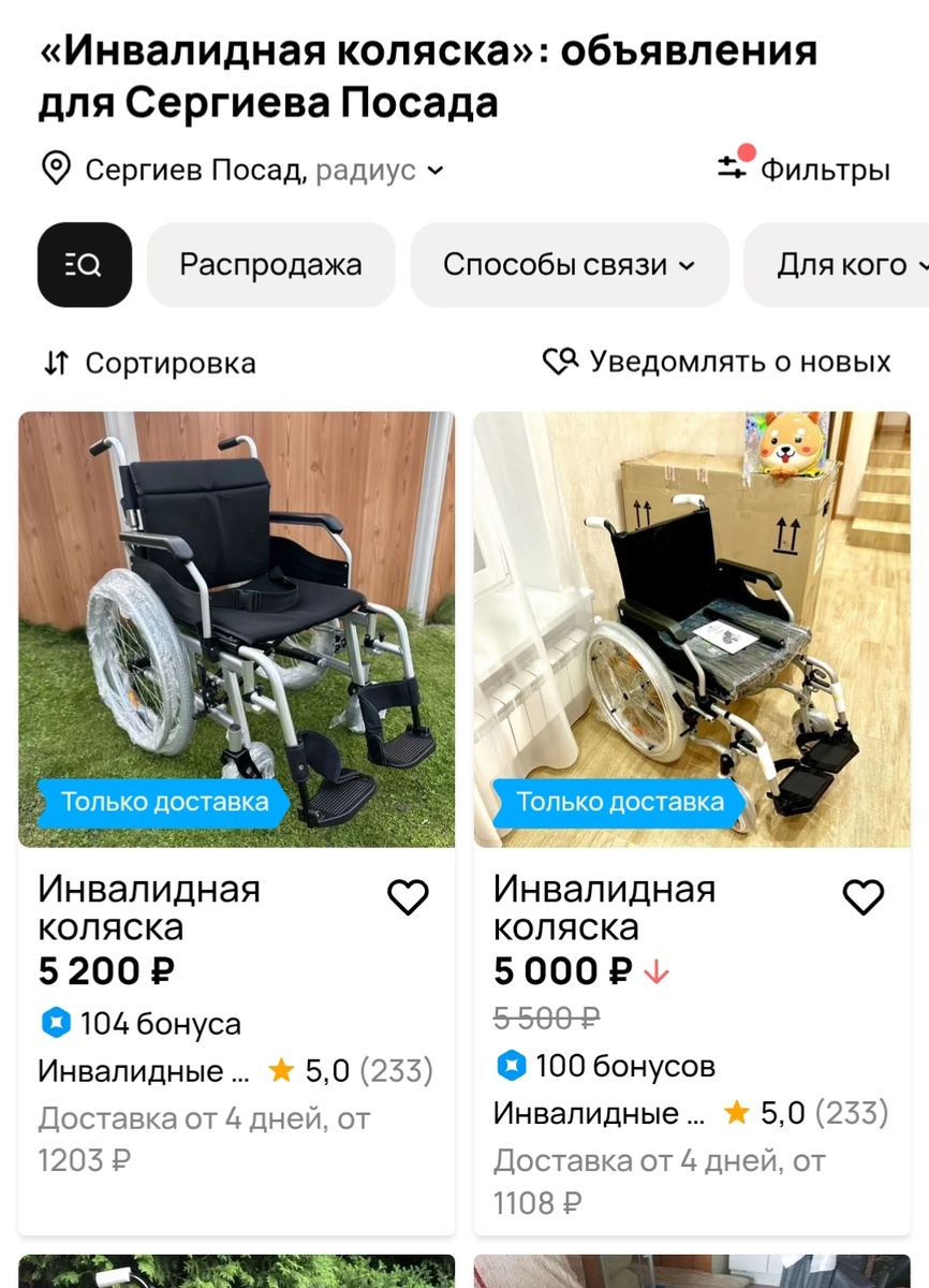 Цены на инвалидные коляски на авито