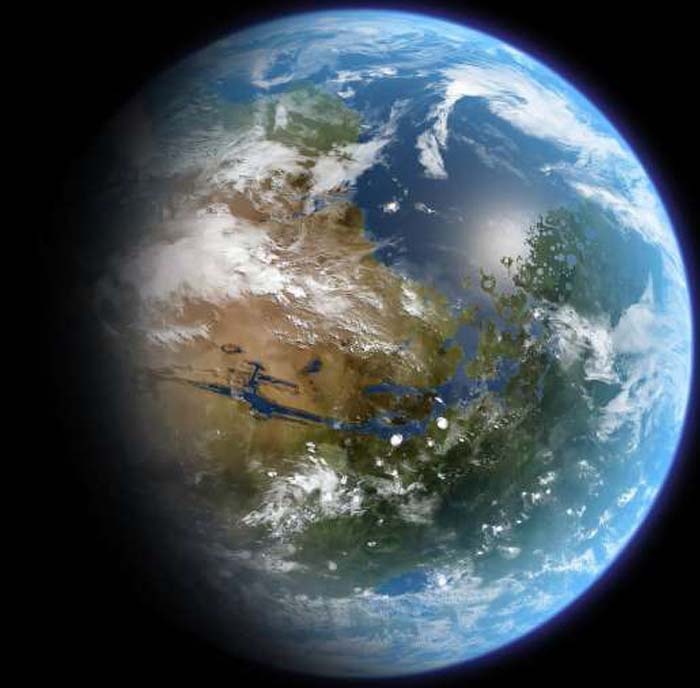 Реалистичное изображение полностью терраформированного Марса. Автор: Дэйн Баллард.