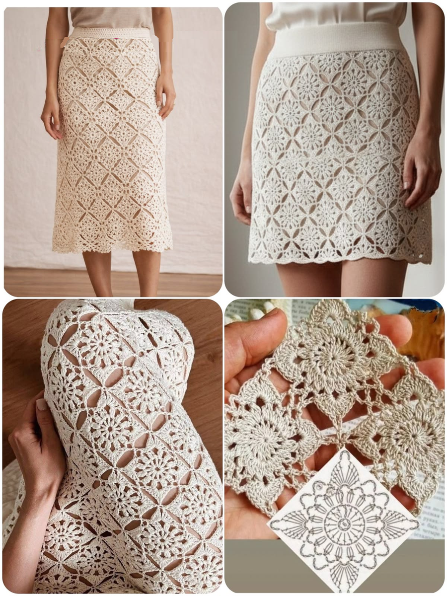 юбка из квадратных мотивов