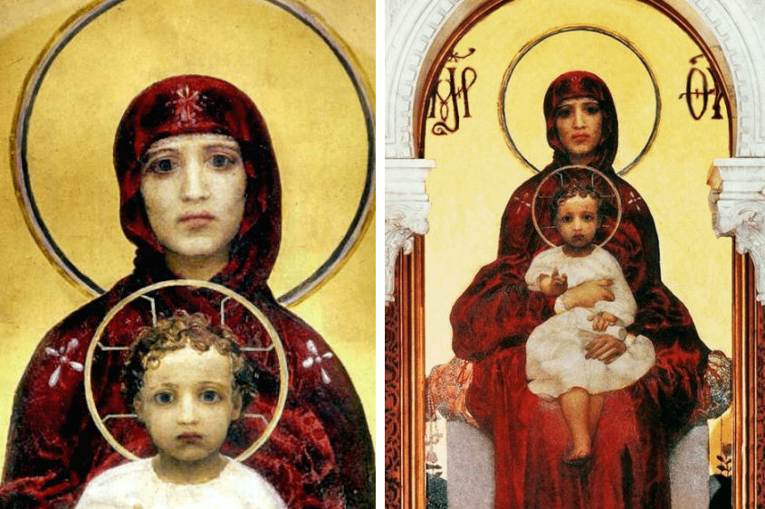 Фрагмент «Богоматерь с младенцем»