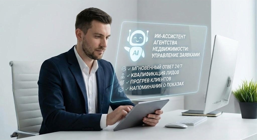 ИИ-ассистент для агентства недвижимости отвечает на входящую заявку и квалифицирует клиента без участия агента
