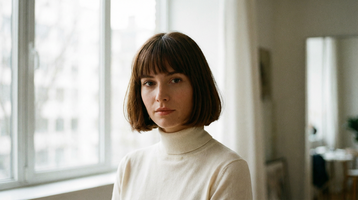 Французский боб — прямая чёлка, округлая форма, минимум усилий после мытья