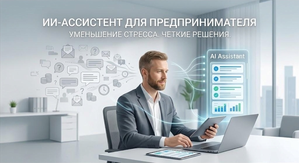ИИ-ассистент помогает предпринимателю структурировать задачи и принимать решения без информационного перегруза