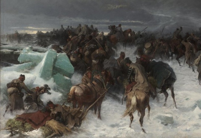 Переход русских войск через Ботнический залив в 1809 году, Александр Коцебу, 1875.