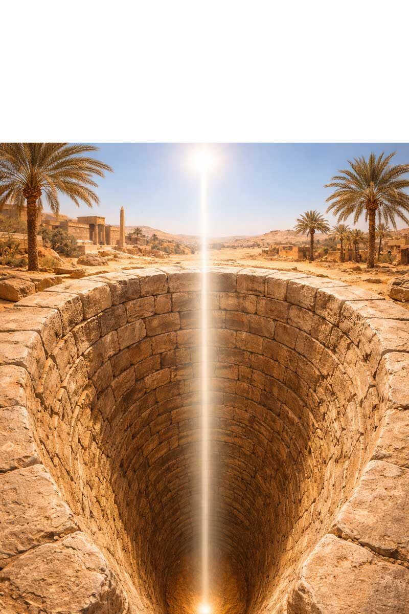 В полдень на экваторе солнечные лучи достигают дна колодца