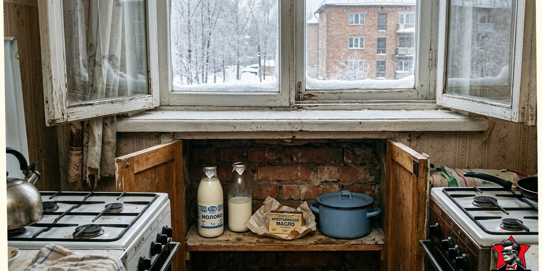 В каждой хрущёвке на кухне была ниша в стене под окном. Зимой это был холодильник, летом проблема. Зачем её сделали