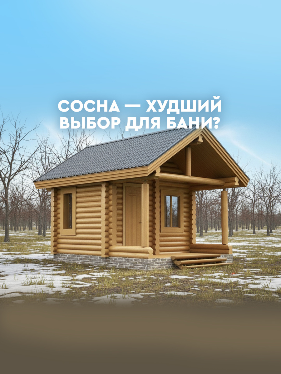 Почему сосна — худший выбор для бани?