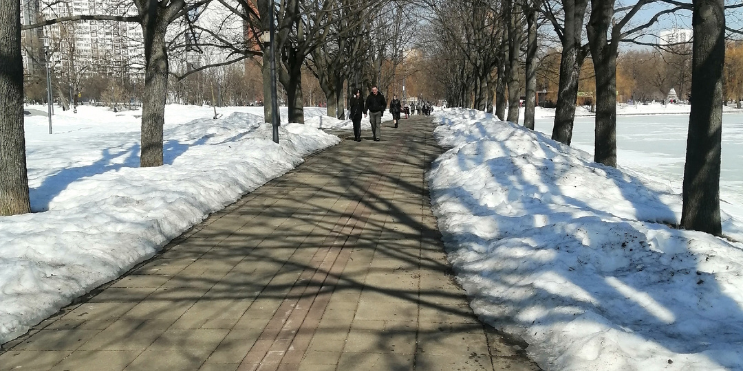 Гуляем в парке с внучкой