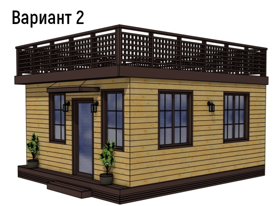 Вариант 2. Обшивка стен из стального сайдинга (данный вариант дизайна просила заказчица)