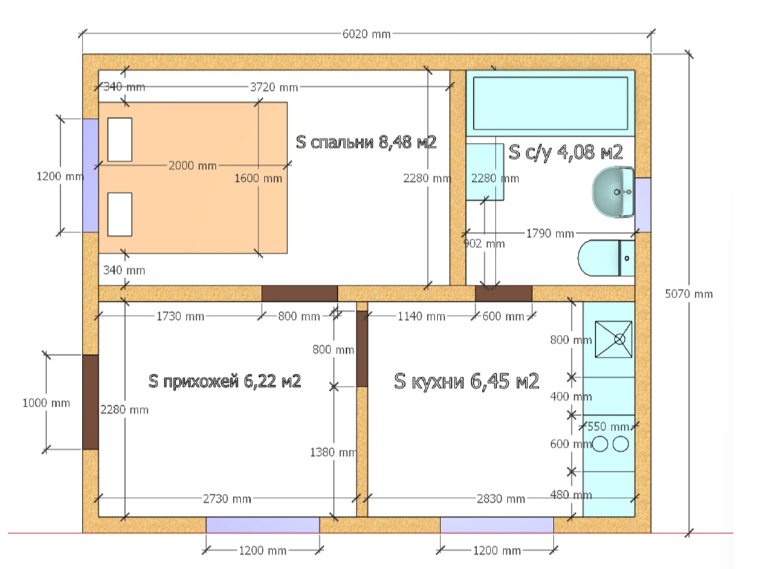 Планировка минидома